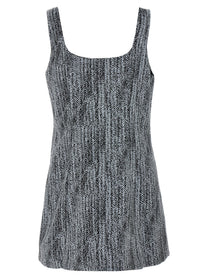 Ganni Tweed Dress Gold