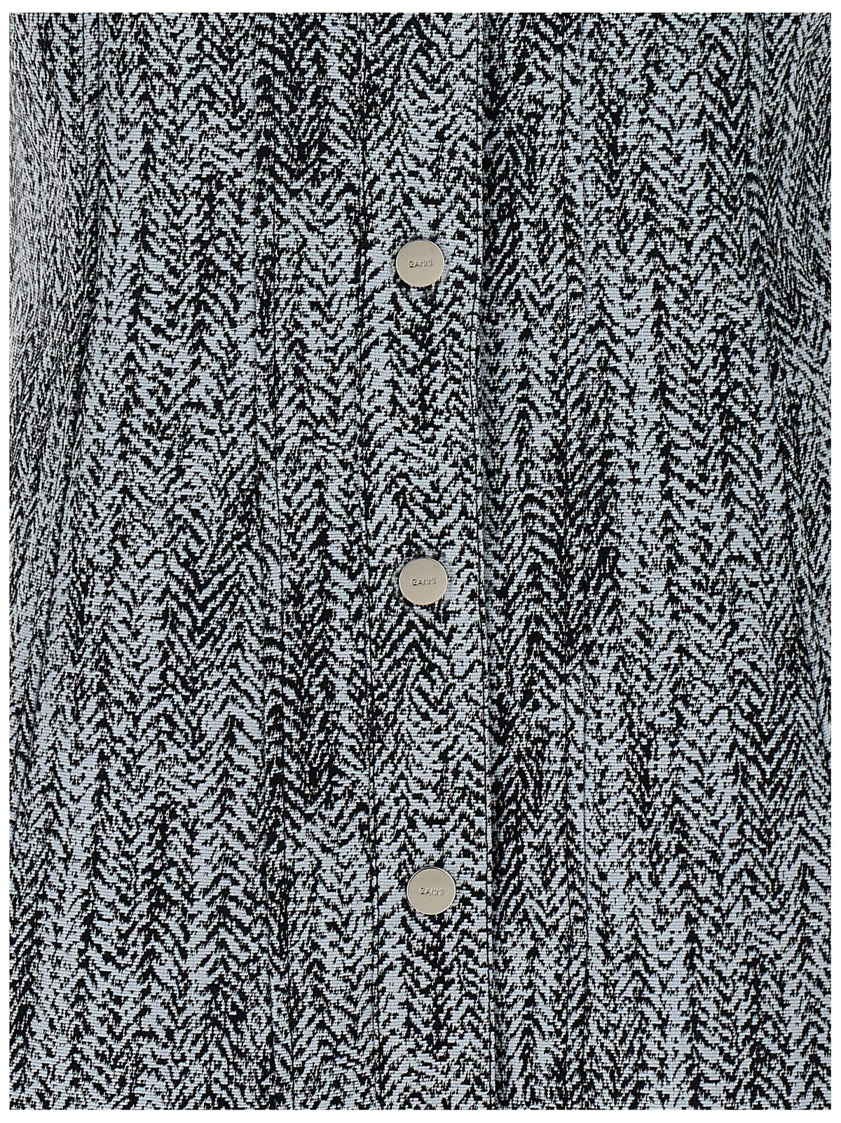 Ganni Tweed Dress Gold