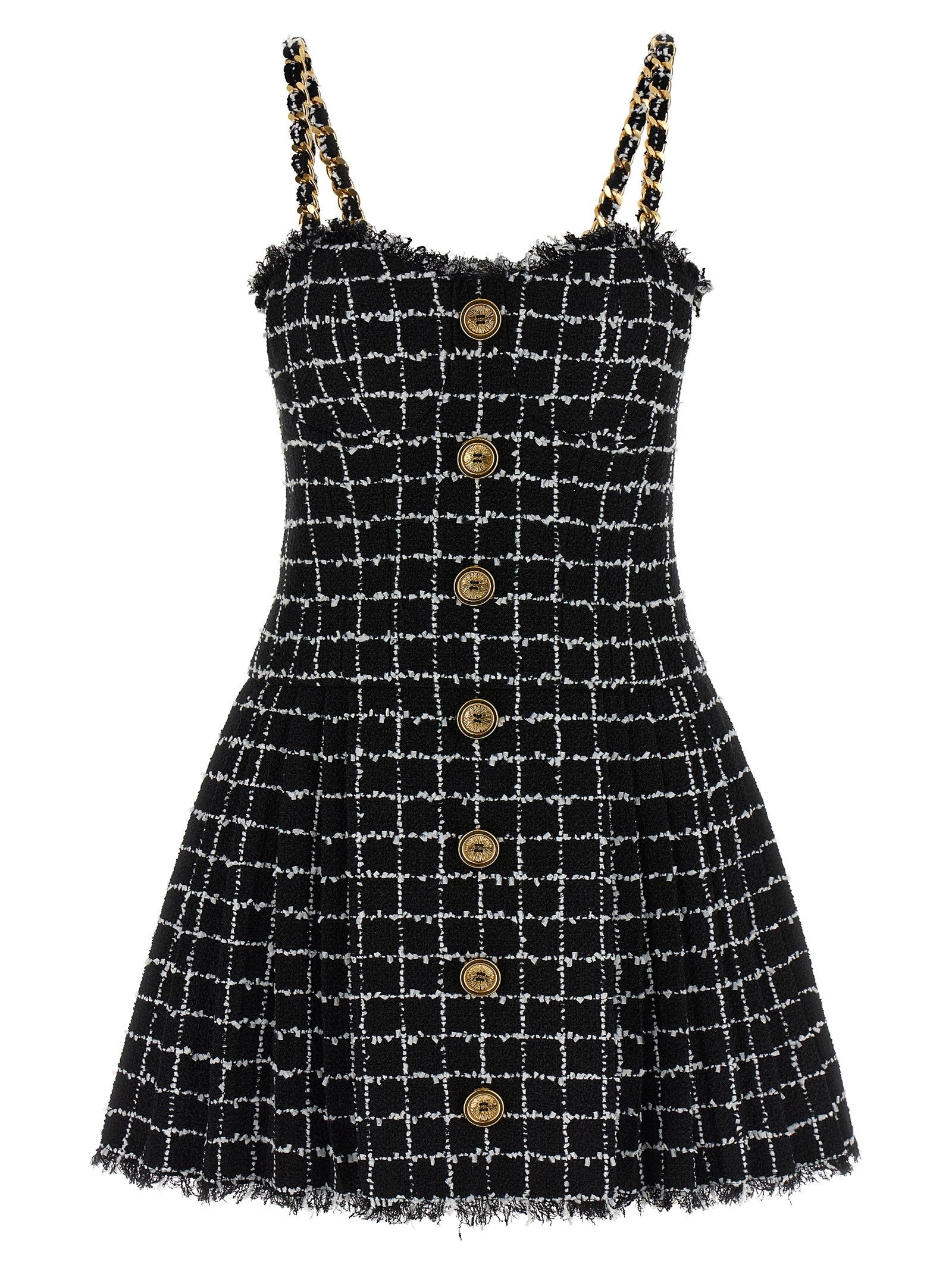 Balmain Tweed Dress Black