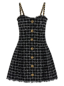 Balmain Tweed Dress Black
