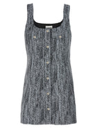 Ganni Tweed Dress Gold