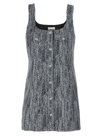 Ganni Tweed Dress Gold