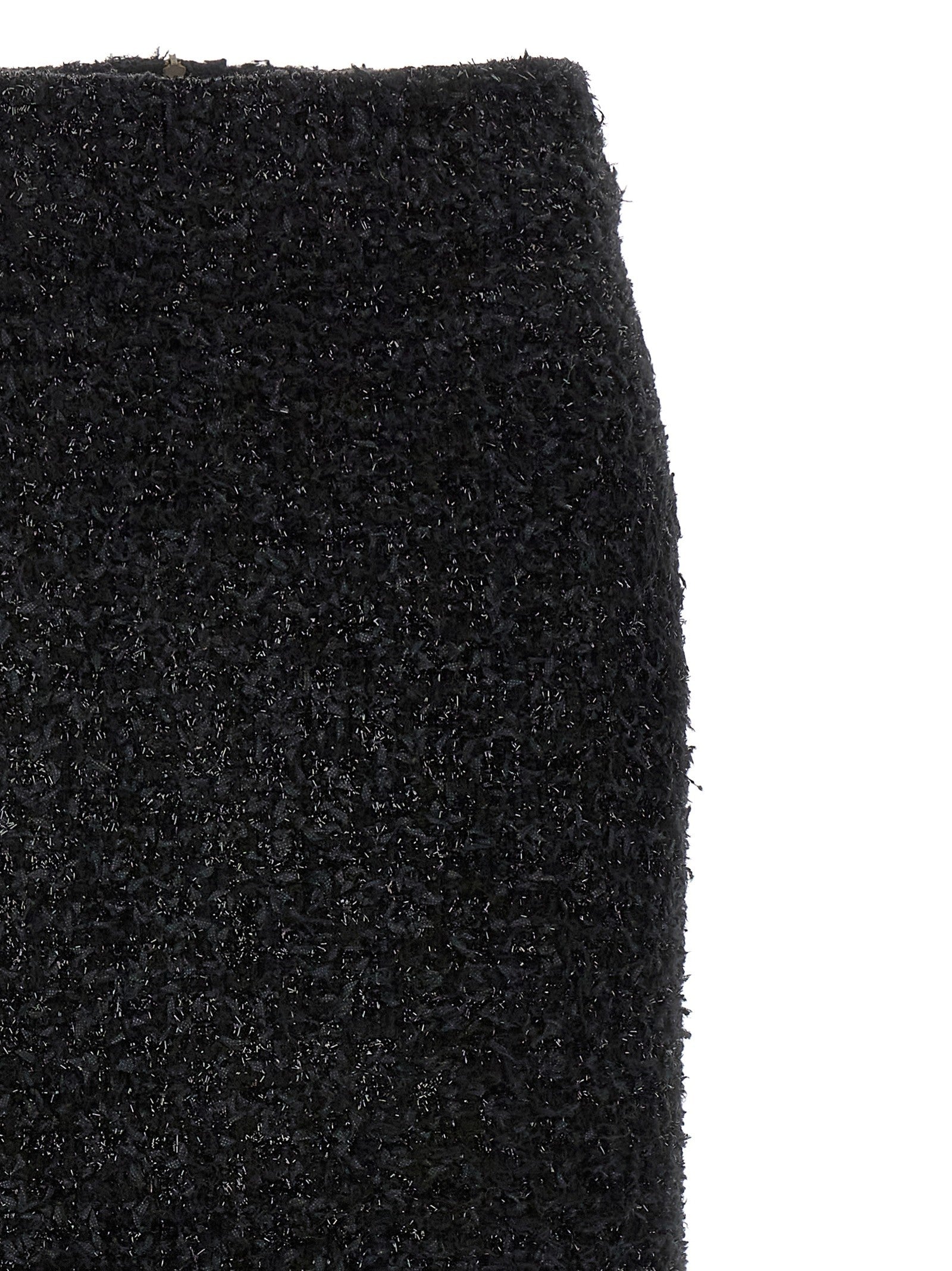 Balenciaga Tweed Midi Skirt Black