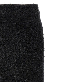 Balenciaga Tweed Midi Skirt Black