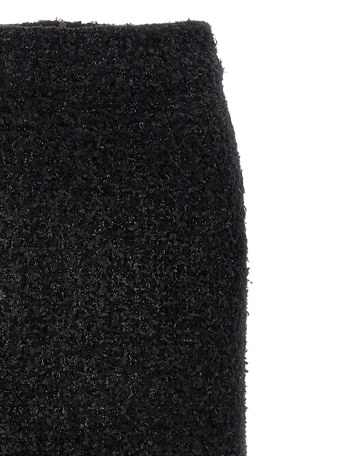 Balenciaga Tweed Midi Skirt Black, view 3