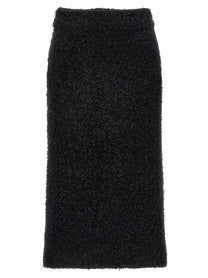 Balenciaga Tweed Midi Skirt Black