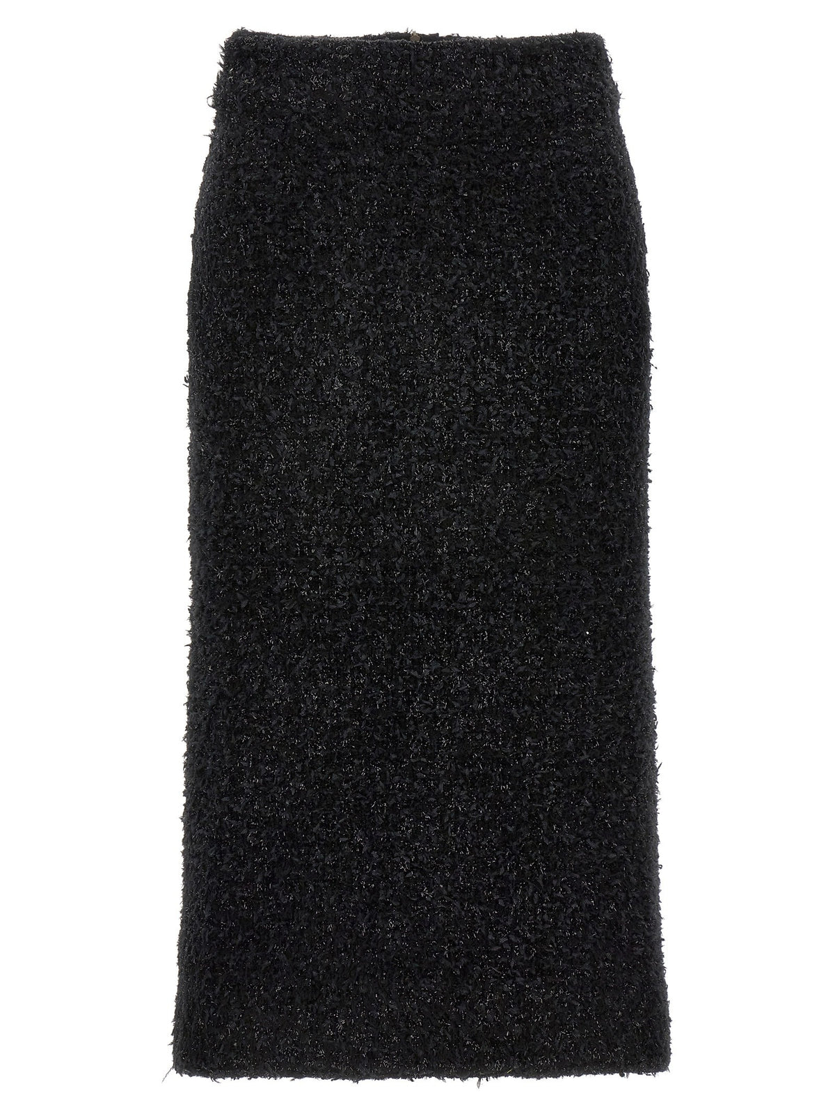 Balenciaga Tweed Midi Skirt Black