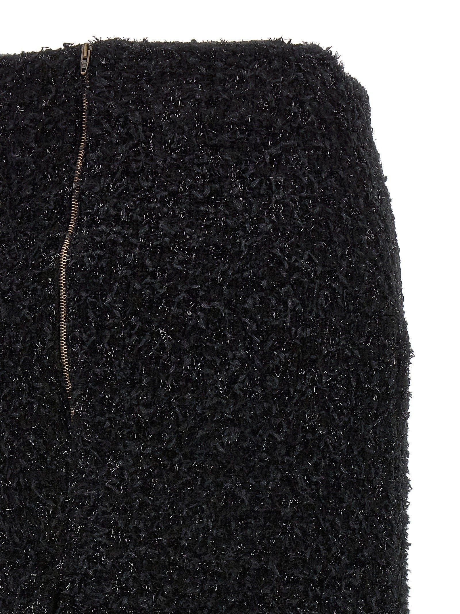 Balenciaga Tweed Midi Skirt Black