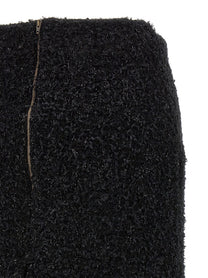 Balenciaga Tweed Midi Skirt Black