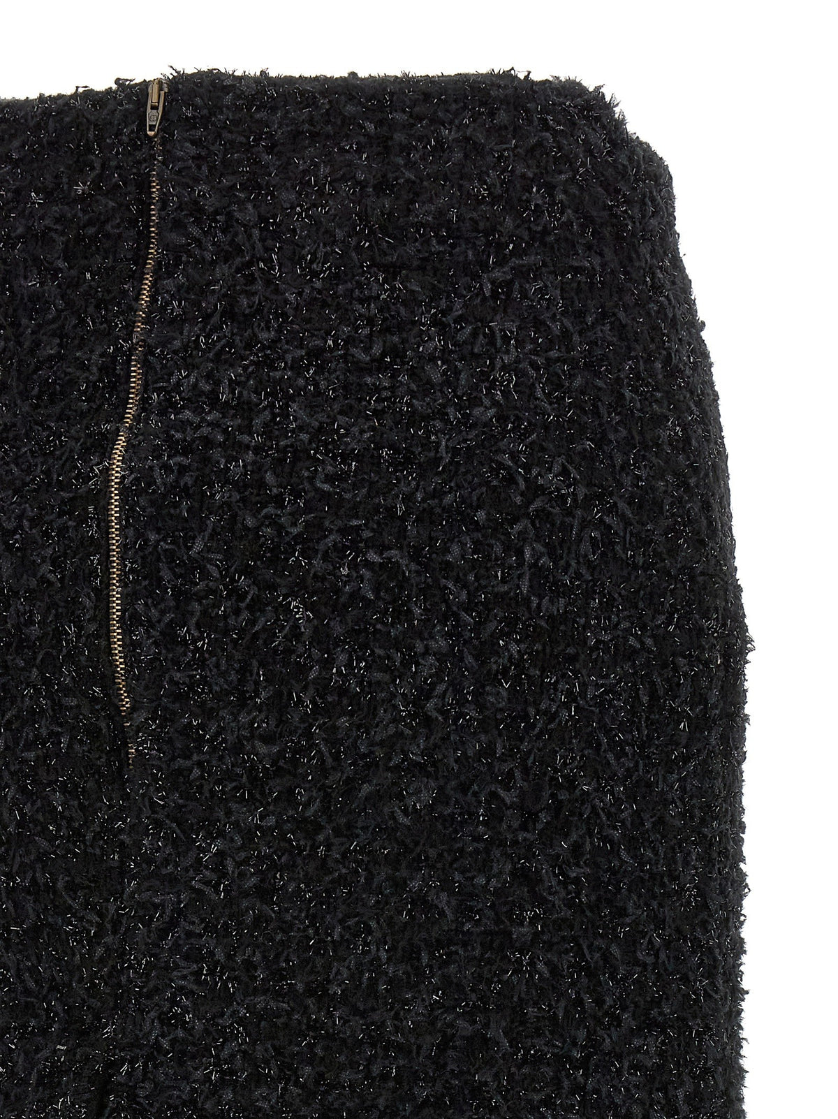Balenciaga Tweed Midi Skirt Black, view 4