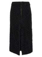 Balenciaga Tweed Midi Skirt Black, view 2