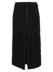 Balenciaga Tweed Midi Skirt Black