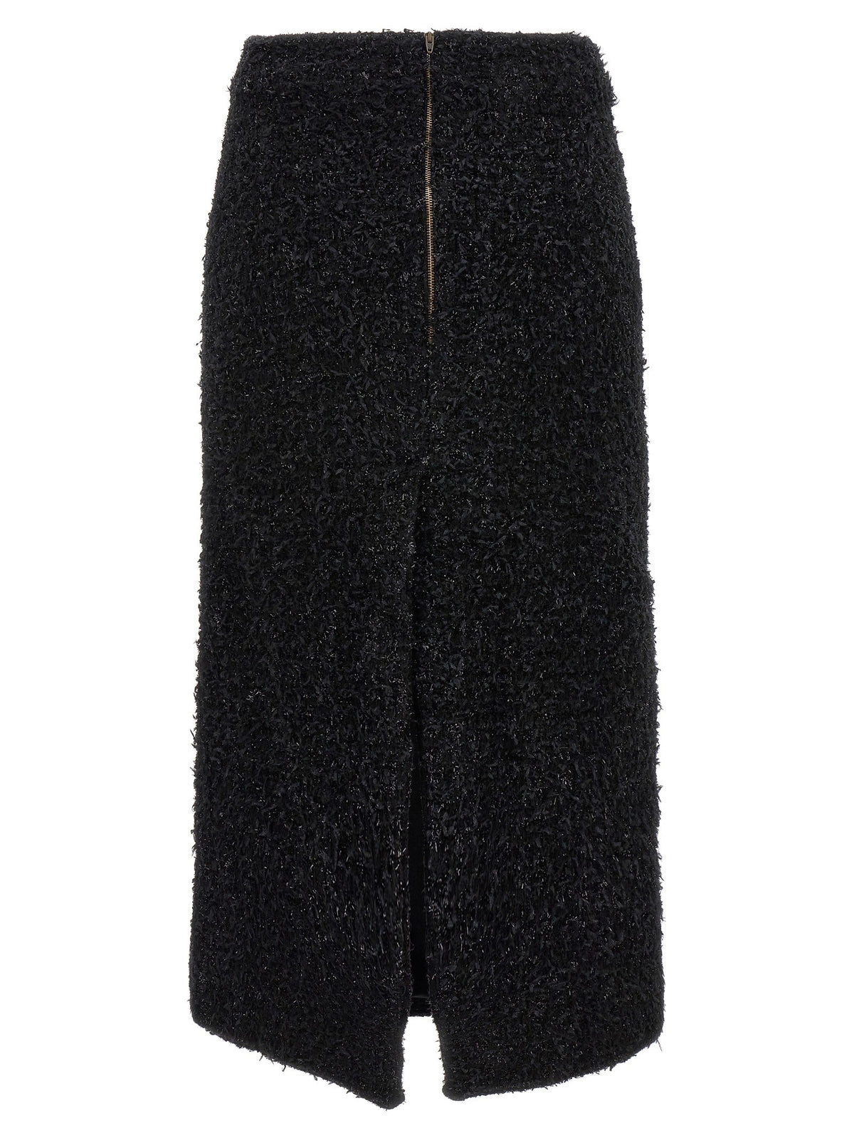 Balenciaga Tweed Midi Skirt Black, view 2