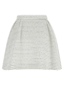 Alessandra Rich Tweed Skirt White