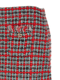 self-portrait Tweed Skirt Gold