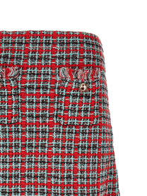 self-portrait Tweed Skirt Gold