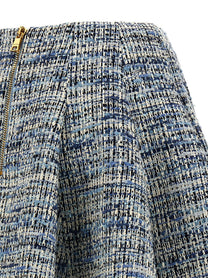 Balmain Tweed Skirt Blue