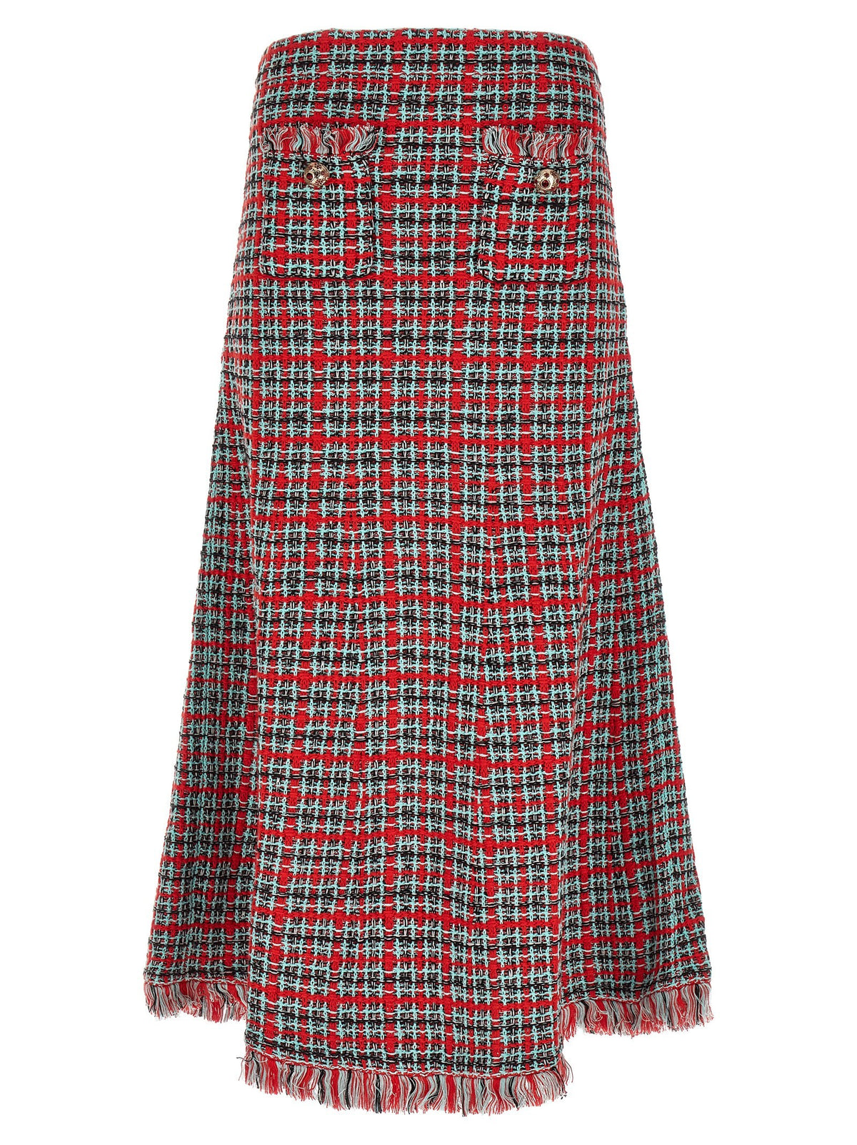 self-portrait Tweed Skirt Gold
