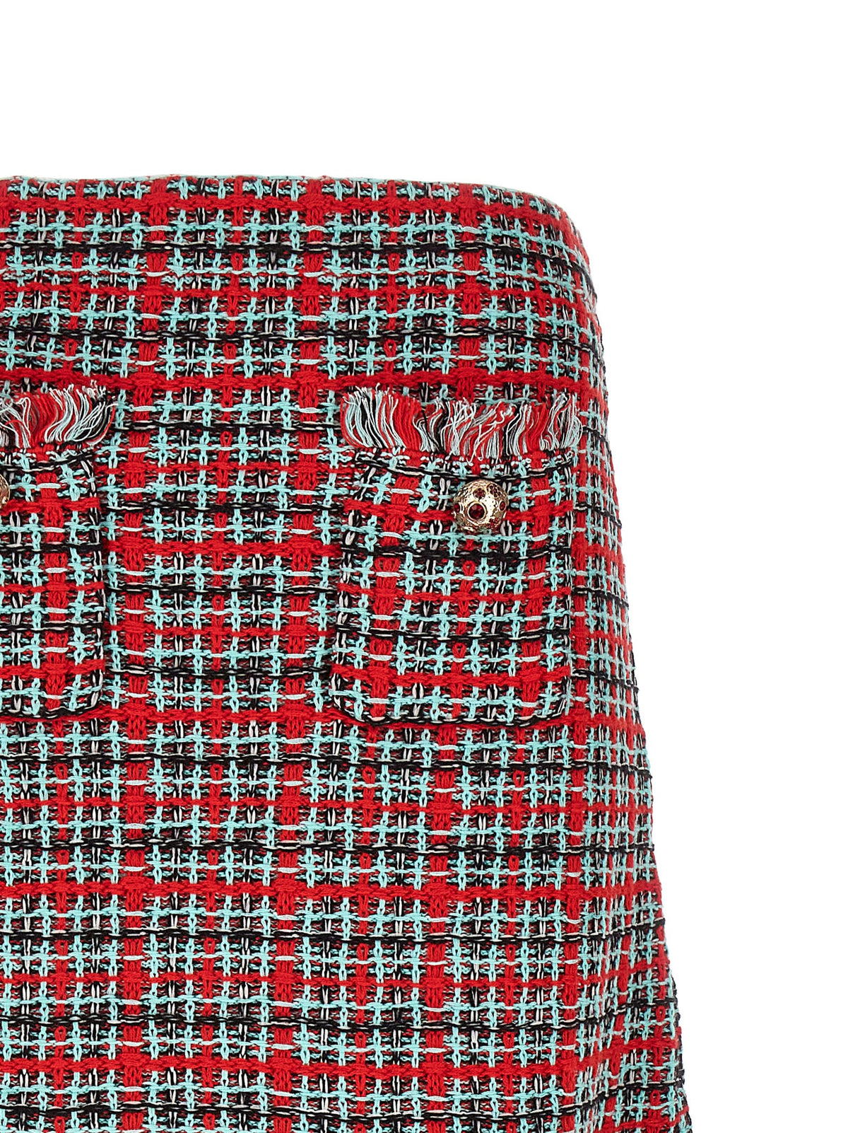 self-portrait Tweed Skirt Gold