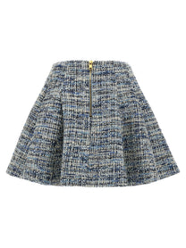Balmain Tweed Skirt Blue