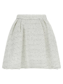 Alessandra Rich Tweed Skirt White
