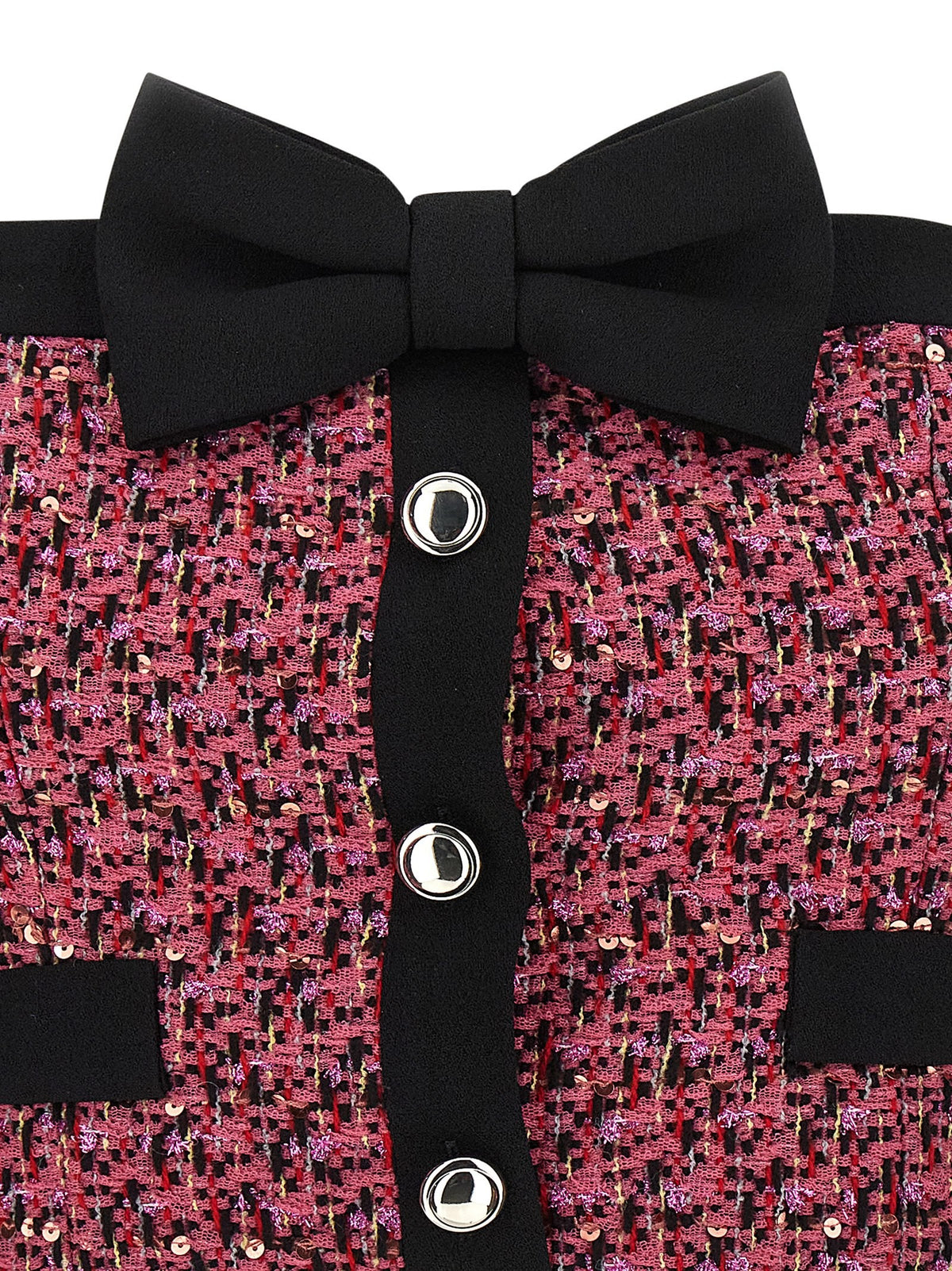 Alessandra Rich Tweed Top Blue