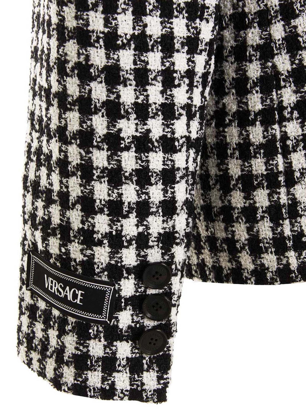 Versace Tweed Wool Blazer Jacket White, view 4