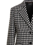 Versace Tweed Wool Blazer Jacket White, view 3