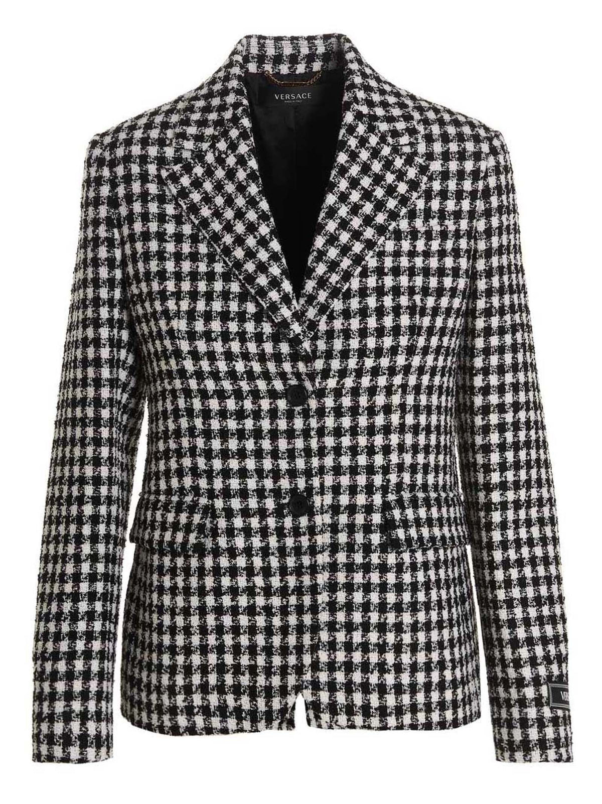 Versace Tweed Wool Blazer Jacket White