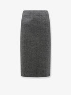 R2W Women's Tweed Wool Midi Skirt Grey