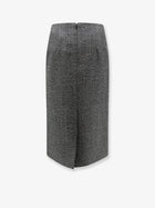 R2W Women's Tweed Wool Midi Skirt Grey