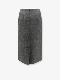 R2W Women's Tweed Wool Midi Skirt Grey