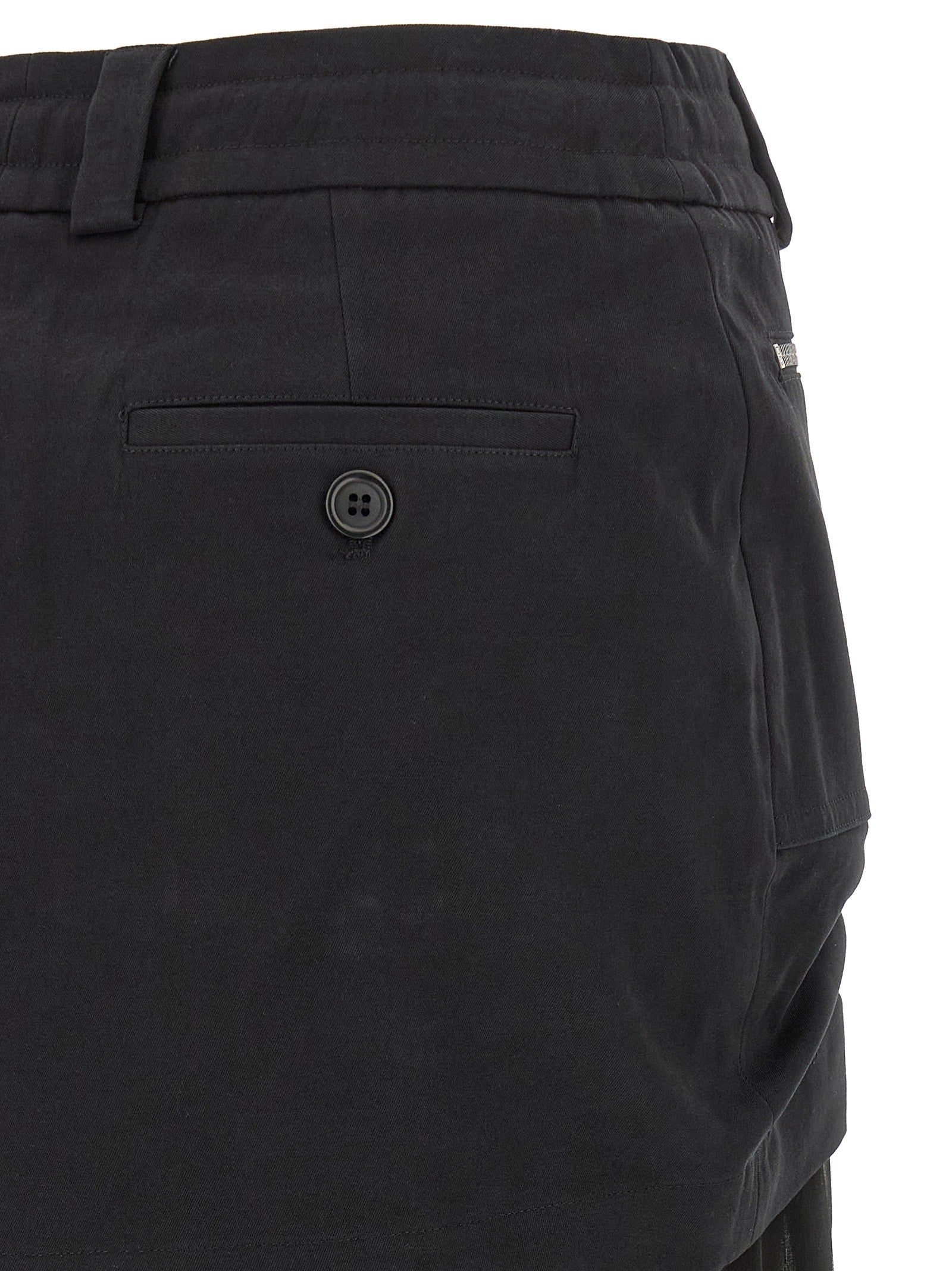 Dolce &amp; Gabbana Twill and Chiffon Skirt Black