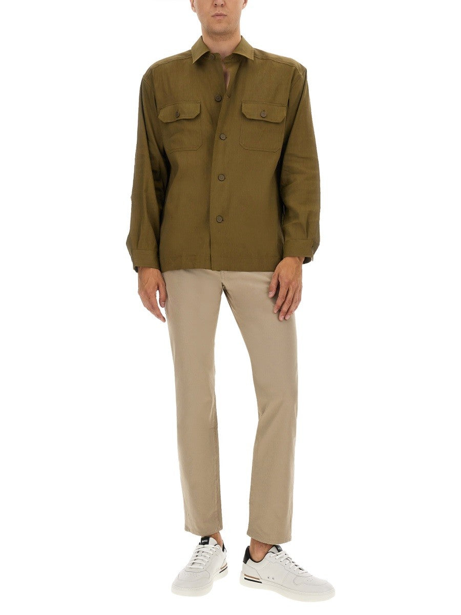 BOSS Men's Twill Pants Beige, view 2