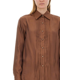 Tom Ford Women's Twill Shirt Brown, view 4