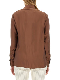 Tom Ford Women's Twill Shirt Brown, view 3