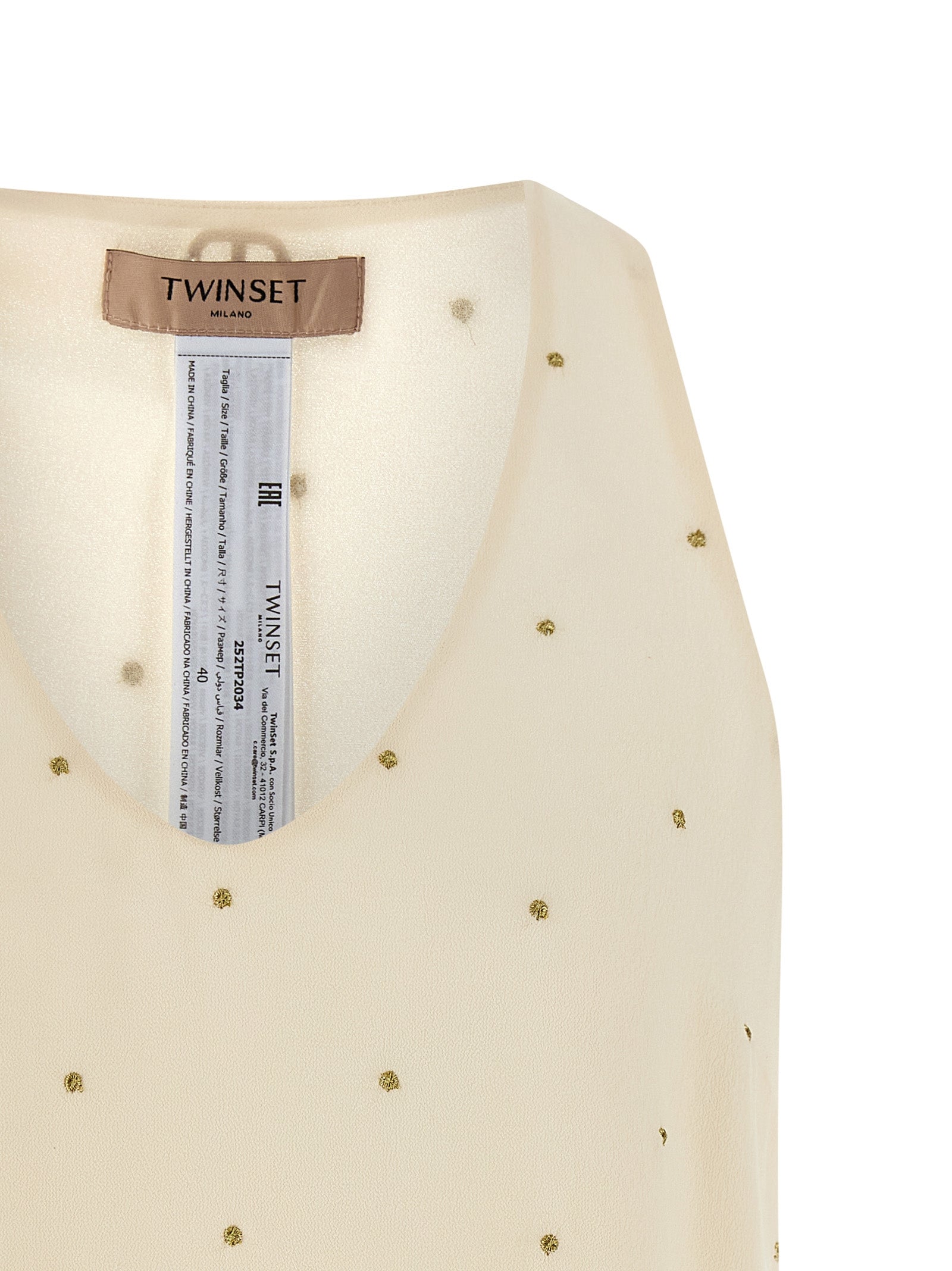 TWIN SET - TWIN SET - Lurex embroidery tank top - Women’s Tops