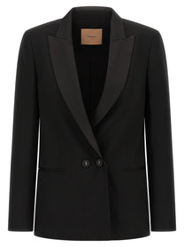 TWIN SET - TWIN SET - Satin lapel blazer - Women’s Clothing