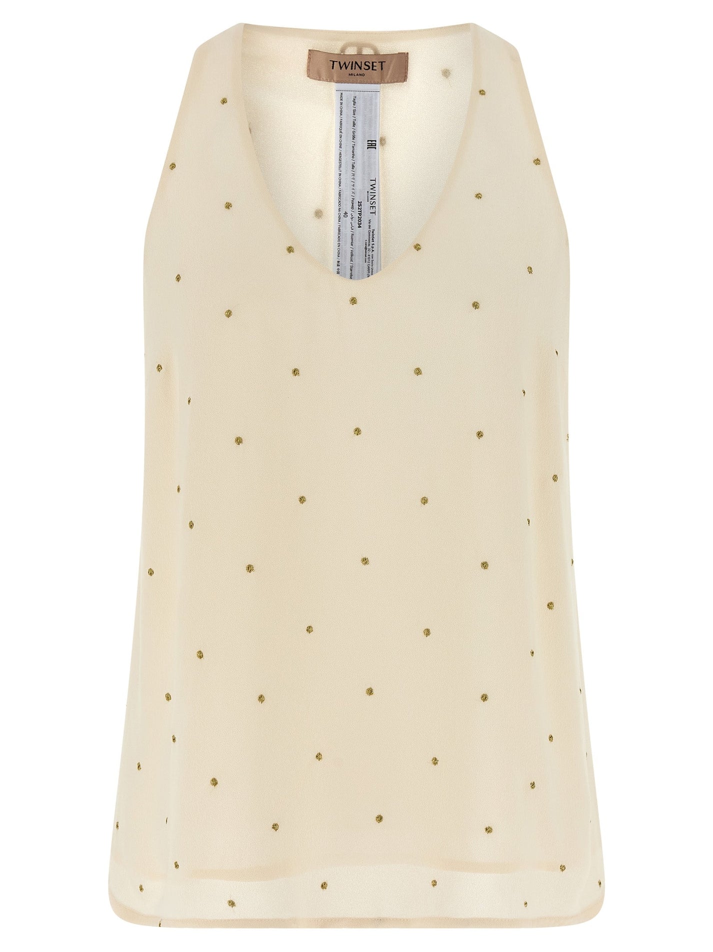 TWIN SET - TWIN SET - Lurex embroidery tank top - Women’s Tops