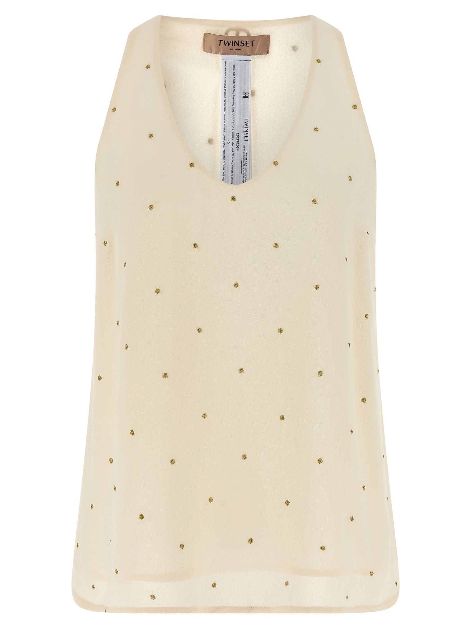 TWIN SET - TWIN SET - Lurex embroidery tank top - Women’s Tops