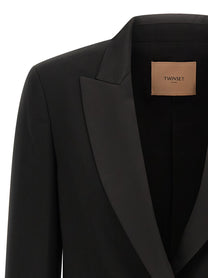 TWIN SET - TWIN SET - Satin lapel blazer - Women’s Clothing