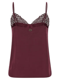 TWIN SET - TWIN SET - Satin lace top - Women’s Top