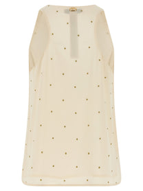 TWIN SET - TWIN SET - Lurex embroidery tank top - Women’s Tops
