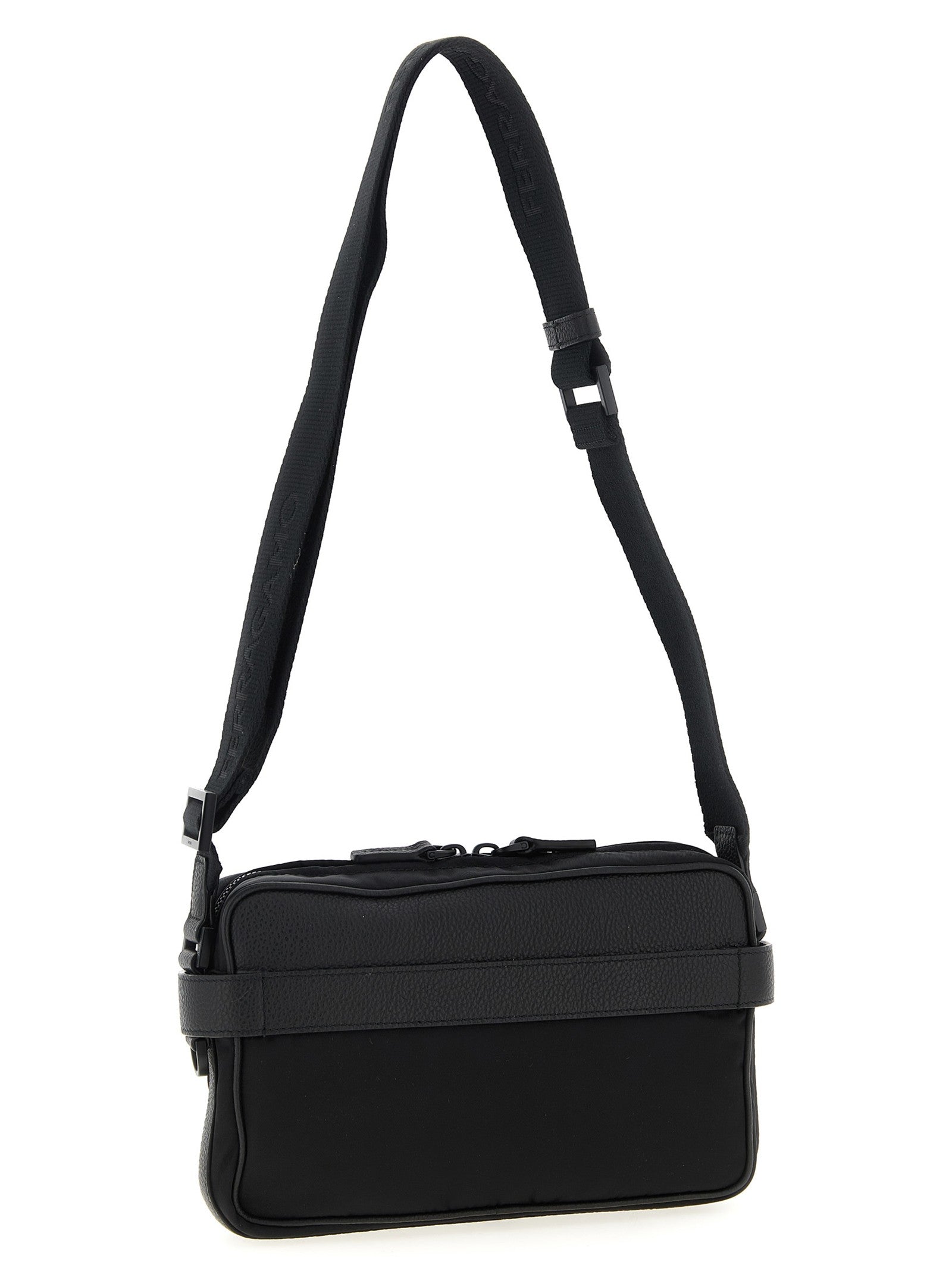 Ferragamo Twins Nylon Crossbody Bag Black