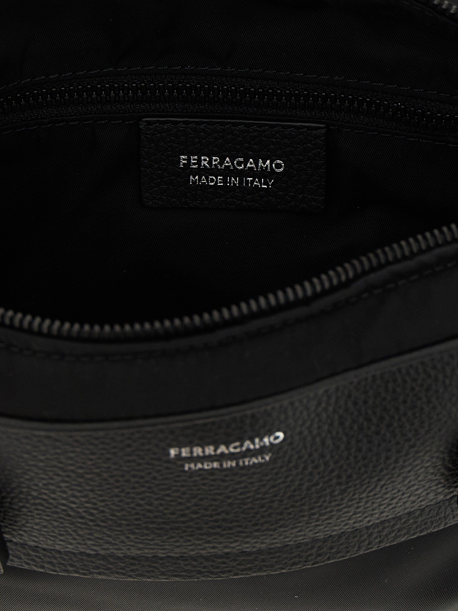 Ferragamo Twins Nylon Crossbody Bag Black