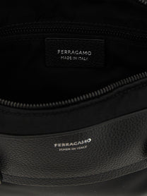 Ferragamo Twins Nylon Crossbody Bag Black