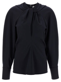 Victoria Beckham Twist Detail Blouse Blue