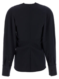Victoria Beckham Twist Detail Blouse Blue