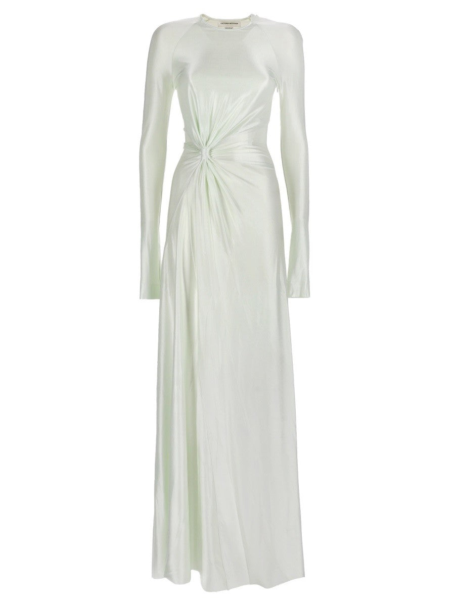 Victoria Beckham Women's Twist Waist Long Dress Green