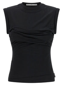 alexanderwang Twisted Bust Layered Tank Top Black